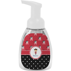 Girl's Pirate & Dots Foam Soap Bottle - White (Personalized)