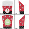 Girl's Pirate & Dots French Fry Favor Box - Front & Back View