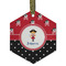 Girl's Pirate & Dots Frosted Glass Ornament - Hexagon