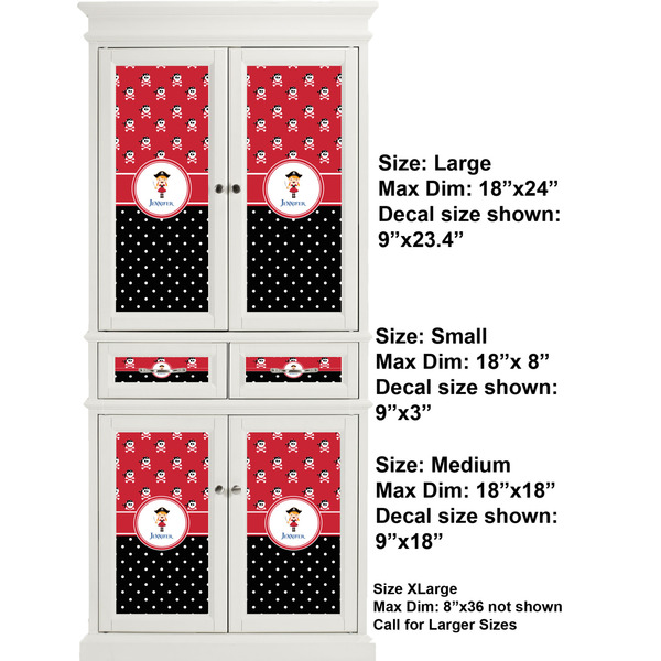Girl's Pirate & Dots Full Cabinet (Show Sizes)