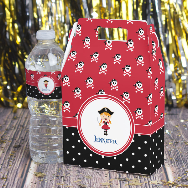 Girl's Pirate & Dots Gable Favor Box - In Context