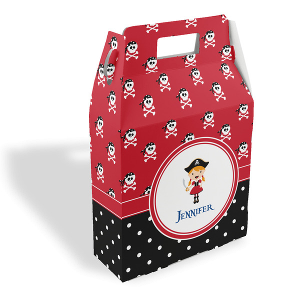Custom Girl's Pirate & Dots Gable Favor Box (Personalized)