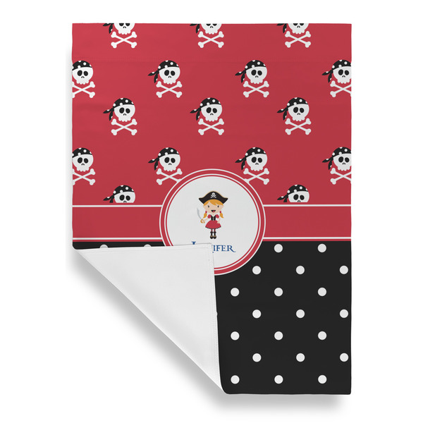 Girl's Pirate & Dots Garden Flags - Large - Single Sided - FRONT FOLDED