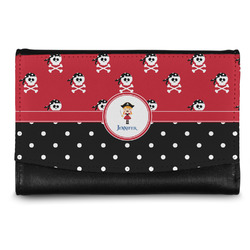 Girl's Pirate & Dots Genuine Leather Women's Wallet - Small (Personalized)