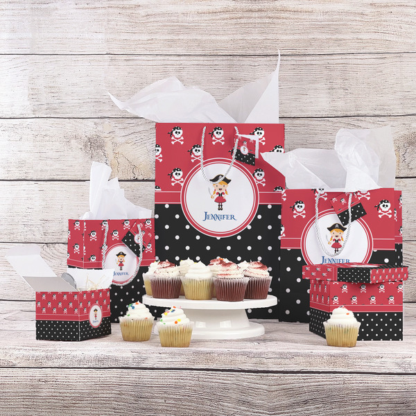 Girl's Pirate & Dots Gift Bags - In Context