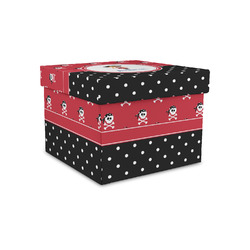 Girl's Pirate & Dots Gift Box with Lid - Canvas Wrapped - Small (Personalized)