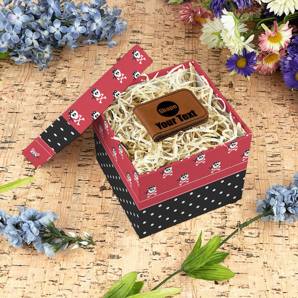 Girl's Pirate & Dots Gift Boxes with Lid - Canvas Wrapped - Small - In Context