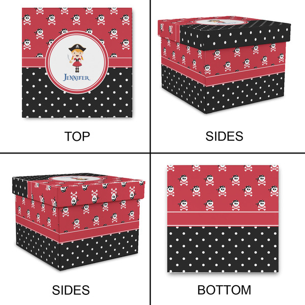 Girl's Pirate & Dots Gift Boxes with Lid - Canvas Wrapped - X-Large - Approval