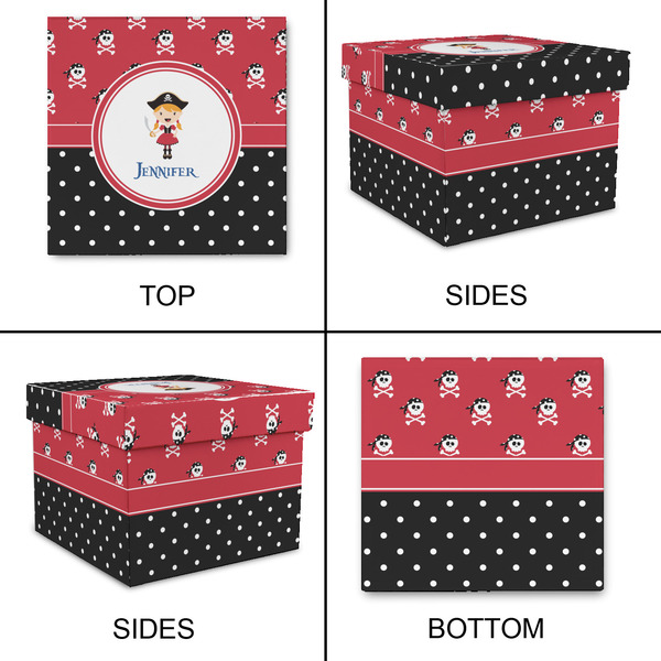 Girl's Pirate & Dots Gift Boxes with Lid - Canvas Wrapped - XX-Large - Approval
