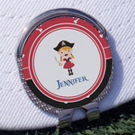 Girl's Pirate & Dots Golf Ball Marker - Hat Clip