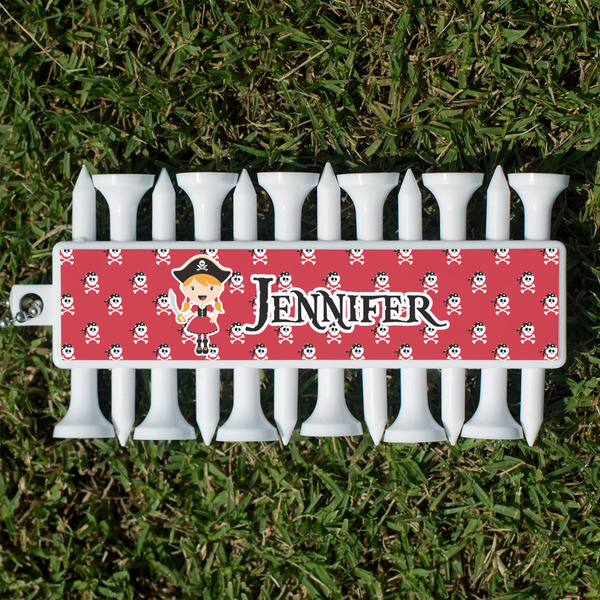 Custom Girl's Pirate & Dots Golf Tees & Ball Markers Set (Personalized)