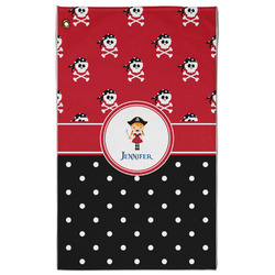 Girl's Pirate & Dots Golf Towel - Poly-Cotton Blend w/ Name or Text