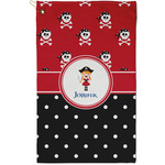Girl's Pirate & Dots Golf Towel - Poly-Cotton Blend - Small w/ Name or Text