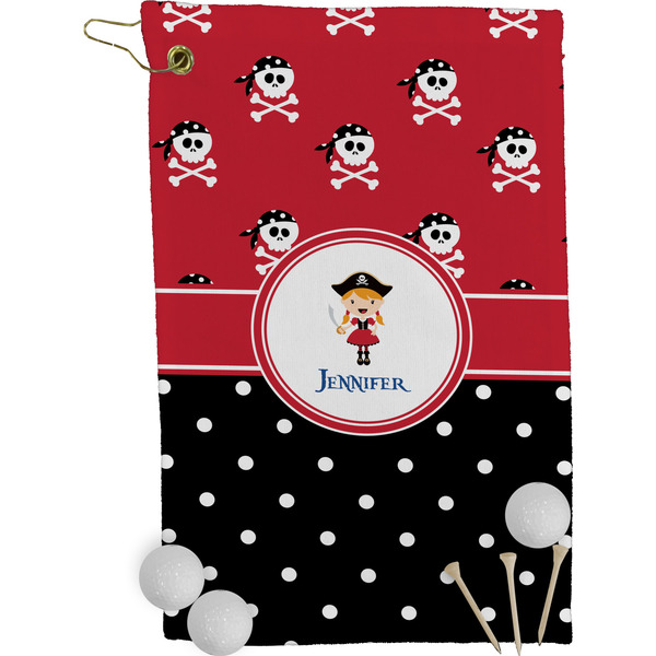 Girl's Pirate & Dots Golf Towel (Personalized)