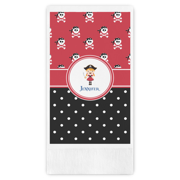 Custom Girl's Pirate & Dots Guest Towels - Full Color (Personalized)