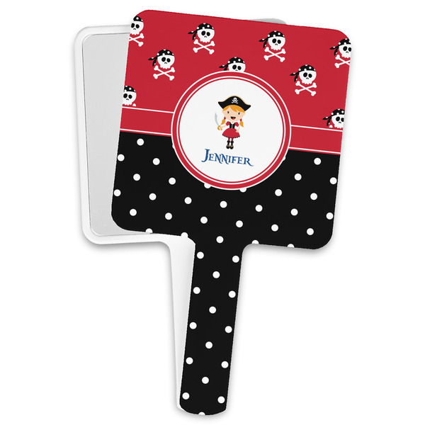 Custom Girl's Pirate & Dots Hand Mirror (Personalized)