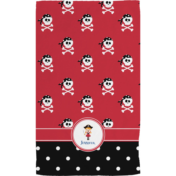 Girl's Pirate & Dots Hand Towel (Personalized)