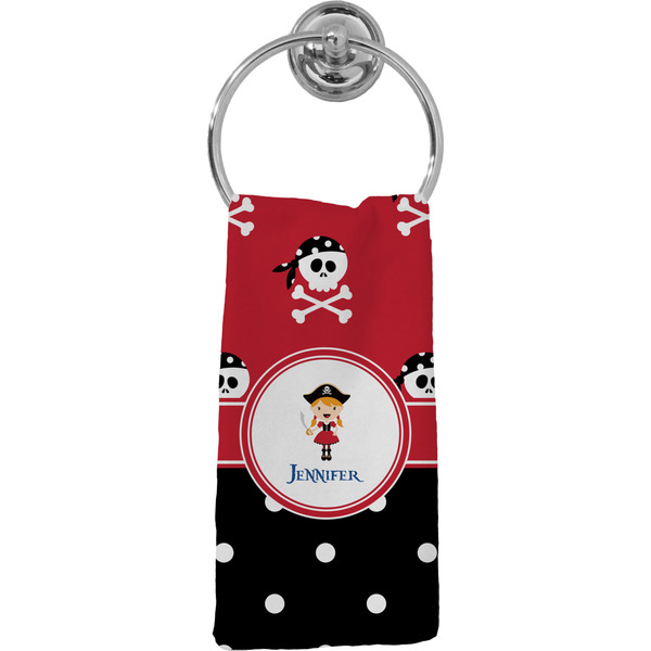 Custom Girl's Pirate & Dots Hand Towel - Full Print (Personalized)