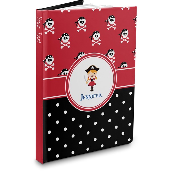 Custom Girl's Pirate & Dots Hardbound Journal - 7.25" x 10" (Personalized)