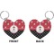 Girl's Pirate & Dots Heart Keychain (Front + Back)