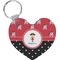 Girl's Pirate & Dots Heart Plastic Keychain w/ Name or Text