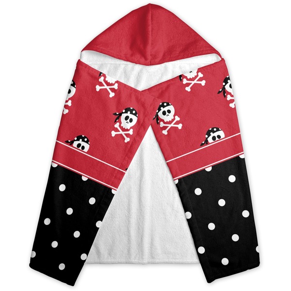 Girl's Pirate & Dots Hooded Towel - Folded