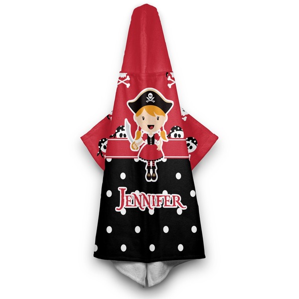 Girl's Pirate & Dots Hooded Towel - Hanging