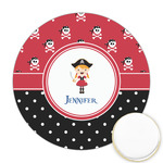 Girl's Pirate & Dots Printed Cookie Topper - 2.5" (Personalized)