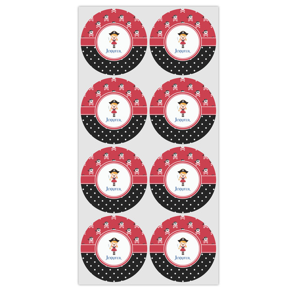 Girl's Pirate & Dots Icing Circle - Medium - Set of 8