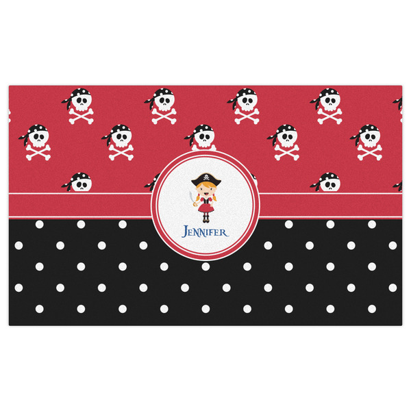 Girl's Pirate & Dots Indoor / Outdoor Rug - 3'x5' - Front Flat