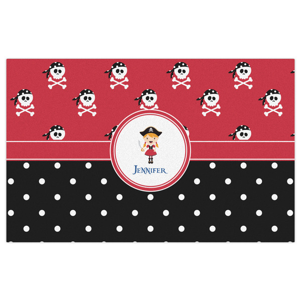 Girl's Pirate & Dots Indoor / Outdoor Rug - 5'x8' - Front Flat