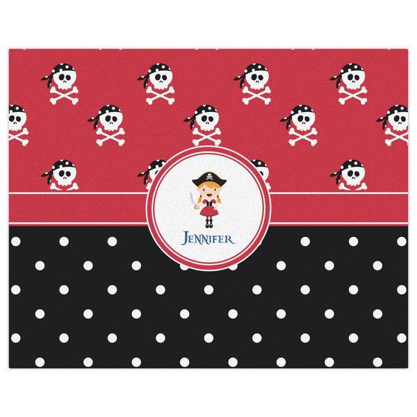 Girl's Pirate & Dots Indoor / Outdoor Rug - 8'x10' - Front Flat