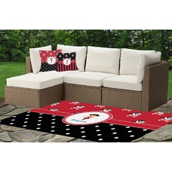 Girl's Pirate & Dots Indoor / Outdoor Rug - Custom Size w/ Name or Text