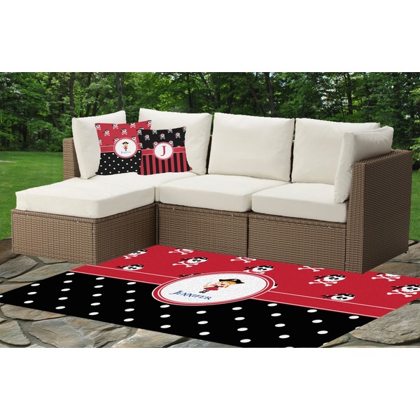 Girl's Pirate & Dots Outdoor Mat & Cushions