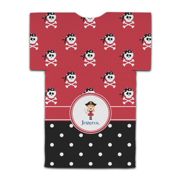 Girl's Pirate & Dots Jersey Bottle Cooler - BACK (flat)