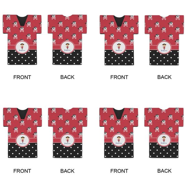 Girl's Pirate & Dots Jersey Bottle Cooler - Set of 4 - APPROVAL