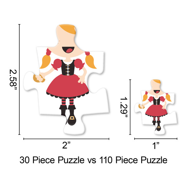 Girl's Pirate & Dots Jigsaw Puzzle - Piece Comparison