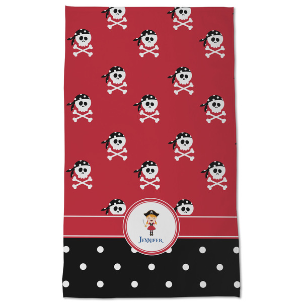 Girl's Pirate & Dots Kitchen Towel - Poly Cotton - Full Front