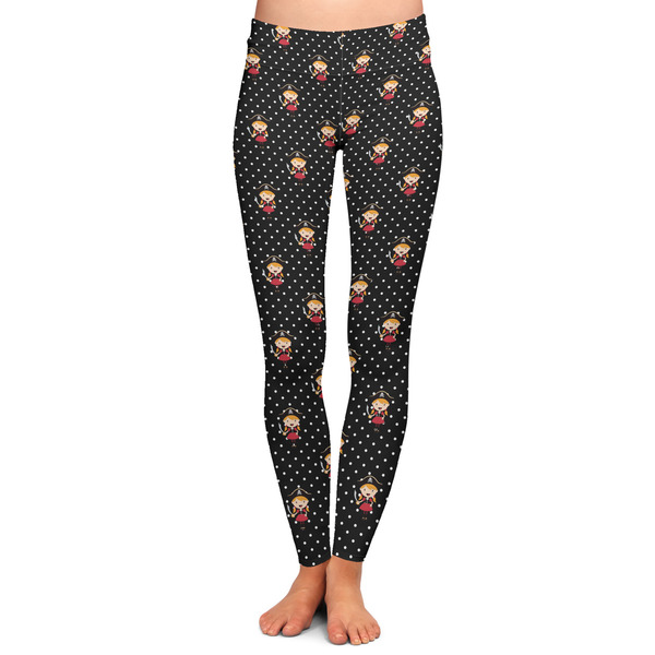 Custom Girl's Pirate & Dots Ladies Leggings - Extra Large