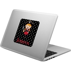 Girl's Pirate & Dots Laptop Decal (Personalized)