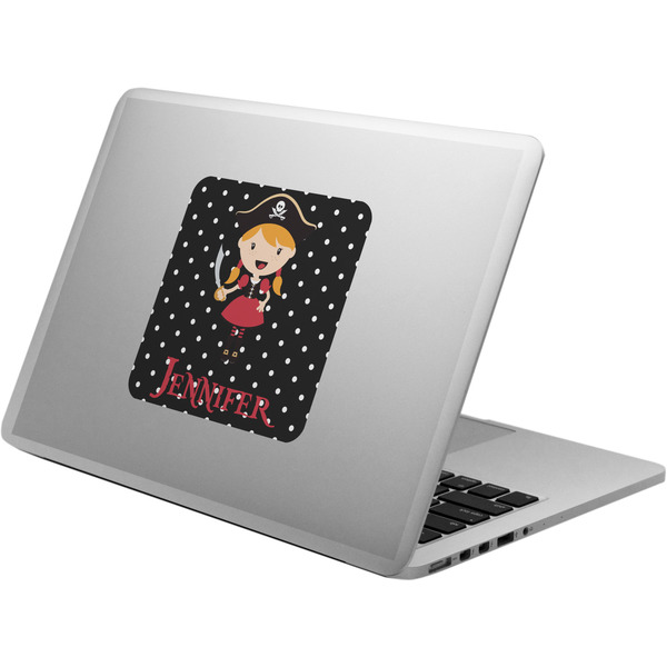 Custom Girl's Pirate & Dots Laptop Decal (Personalized)