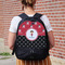 Girl's Pirate & Dots Large Backpack - Black - On Back