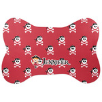 Girl's Pirate & Dots Bone Shaped Dog Food Mat (Personalized)