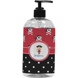 Girl's Pirate & Dots Plastic Soap / Lotion Dispenser (Personalized)