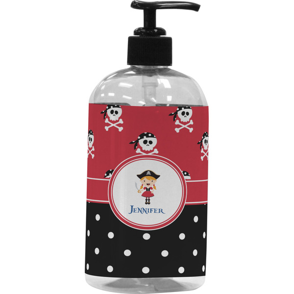 Custom Girl's Pirate & Dots Plastic Soap / Lotion Dispenser (Personalized)