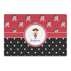Girl's Pirate & Dots Large Rectangle Car Magnet (Personalized)