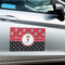 Girl's Pirate & Dots Large Rectangle Car Magnets- In Context