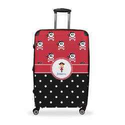 Girl's Pirate & Dots Suitcase - 28" Large - Checked w/ Name or Text