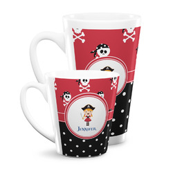 Girl's Pirate & Dots Latte Mug (Personalized)