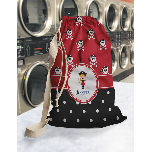 Girl's Pirate & Dots Laundry Bag in Laundromat